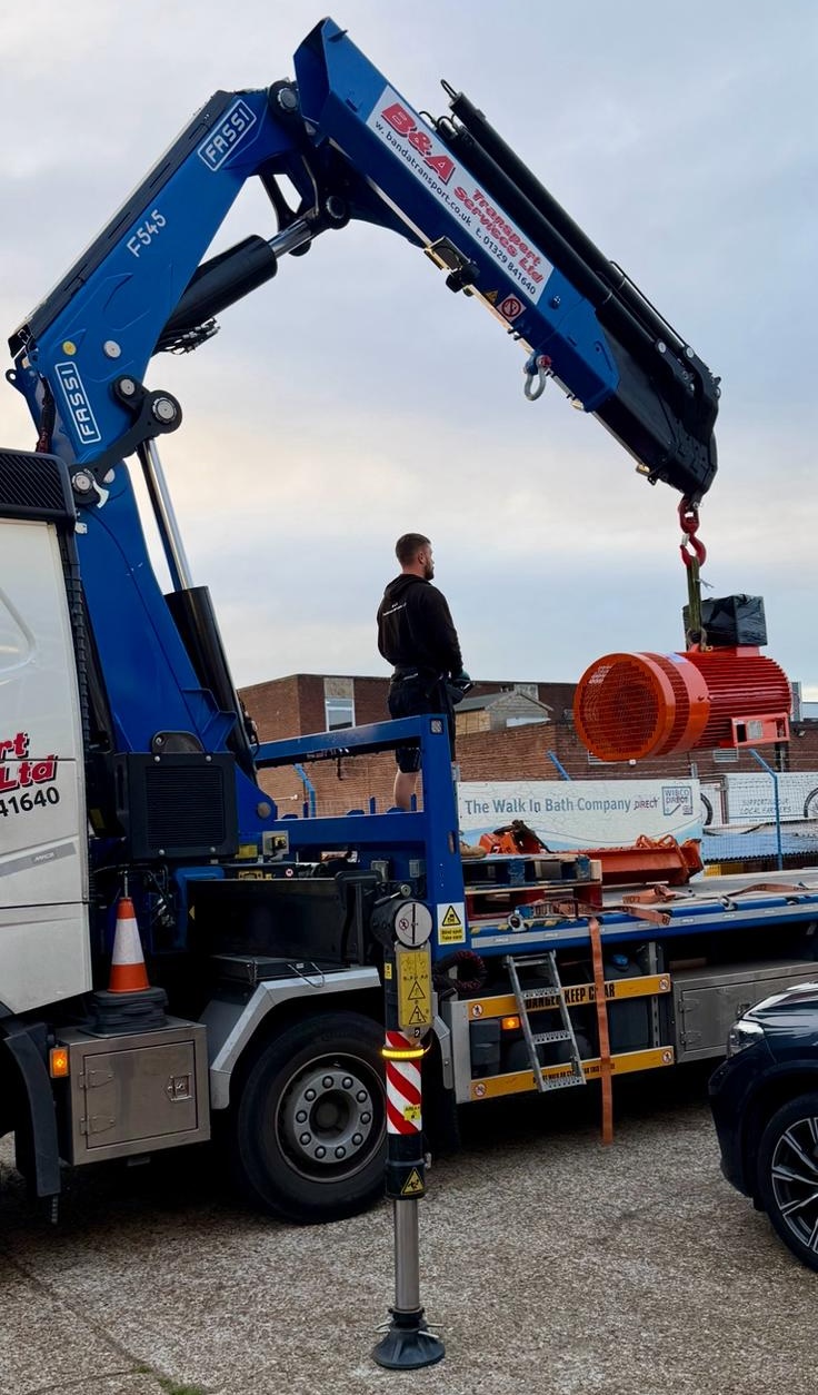 Solent Rewinds on-site equipment lift