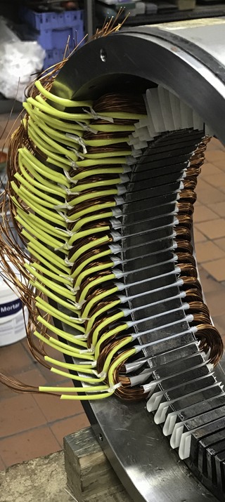 Electric motor rewinding